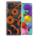 Samsung Galaxy A51 Orange Chrysanthemum Flowers Design Double Layer Phone Case Cover