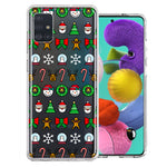 Samsung Galaxy A51 Classic Christmas Polka Dots Santa Snowman Reindeer Candy Cane Design Double Layer Phone Case Cover