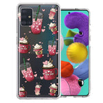 Samsung Galaxy A51 Coffee Lover Valentine's Hearts Pink Drink Latte Double Layer Phone Case Cover
