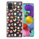 Samsung Galaxy A51 Mexican Pan Dulce Cafecito Coffee Concha Polka Dots Double Layer Phone Case Cover