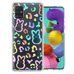 Samsung Galaxy A51 Leopard Easter Bunny Candy Colorful Rainbow Double Layer Phone Case Cover