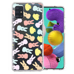 Samsung Galaxy A51 Pastel Easter Polkadots Bunny Chick Candies Double Layer Phone Case Cover