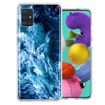 Samsung Galaxy A51 Deep Blue Ocean Waves Design Double Layer Phone Case Cover