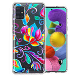 For Samsung Galaxy A51 Bright Colors Rainbow Water Lilly Floral Phone Case Cover