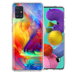 Samsung Galaxy A51 Feather Paint Design Double Layer Phone Case Cover