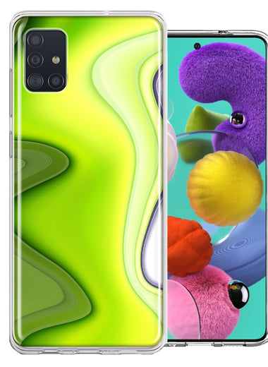 Samsung Galaxy A51 Green White Abstract Design Double Layer Phone Case Cover