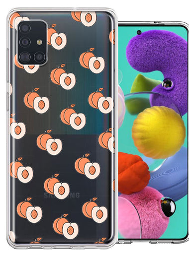 Samsung Galaxy A51 Polka Dot Peaches Design Double Layer Phone Case Cover