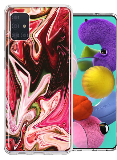 Samsung Galaxy A51 Pink Abstract Design Double Layer Phone Case Cover