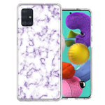 Samsung Galaxy A51 Purple Marble Design Double Layer Phone Case Cover