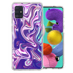 Samsung Galaxy A51 Purple Paint Swirl  Design Double Layer Phone Case Cover