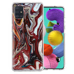 Samsung Galaxy A51 Red White Abstract Design Double Layer Phone Case Cover