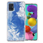 Samsung Galaxy A51 Sky Blue Swirl Design Double Layer Phone Case Cover