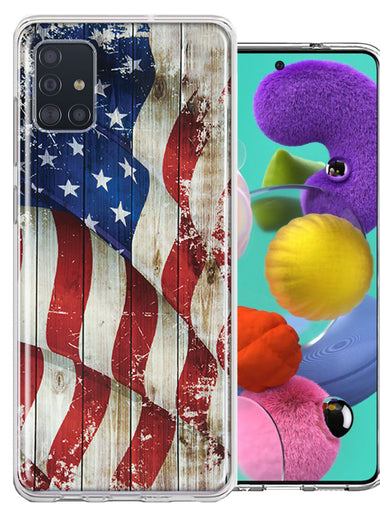 Samsung Galaxy A51 Vintage American Flag Design Double Layer Phone Case Cover