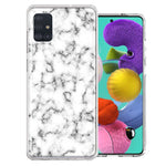 Samsung Galaxy A51 White Grey Marble Design Double Layer Phone Case Cover