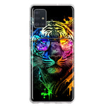 Samsung Galaxy A51 Neon Rainbow Swag Tiger Hybrid Protective Phone Case Cover