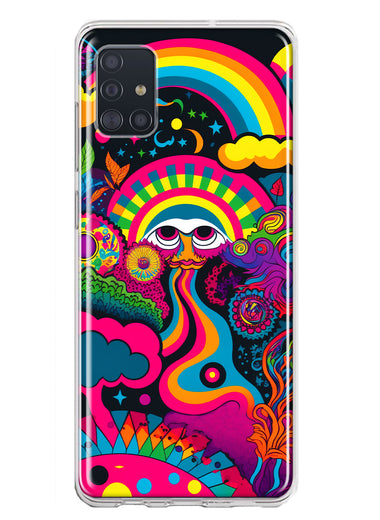 Samsung Galaxy A31 Psychedelic Trippy Hippie Night Walk Hybrid Protective Phone Case Cover