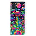 Samsung Galaxy A31 Neon Rainbow Psychedelic UFO Alien Planet Hybrid Protective Phone Case Cover
