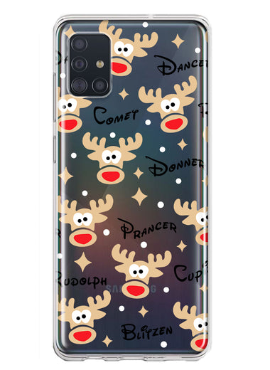 Samsung Galaxy A51 5G Red Nose Reindeer Christmas Winter Holiday Hybrid Protective Phone Case Cover