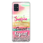 Samsung Galaxy A51 5G Summer Brush Strokes Sunrise Sunburn Sunset Repeat Hybrid Protective Phone Case Cover