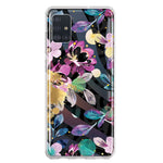 Samsung Galaxy A51 5G Zebra Stripes Tropical Flowers Purple Blue Summer Vibes Hybrid Protective Phone Case Cover