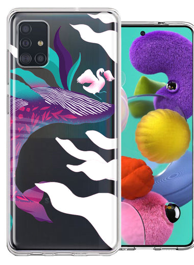 Samsung Galaxy A51 Mystic Floral Whale Design Double Layer Phone Case Cover