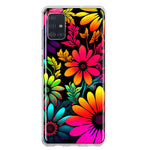 Samsung Galaxy A31 Neon Rainbow Glow Colorful Abstract Flowers Floral Hybrid Protective Phone Case Cover