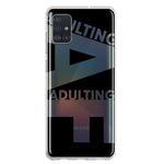 Samsung Galaxy A51 5G Black Clear Funny Text Quote Adulting AF Hybrid Protective Phone Case Cover