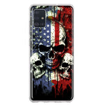 Samsung Galaxy A31 American USA Flag Skulls Blue Red Double Layer Phone Case Cover