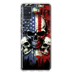 Samsung Galaxy A51 American USA Flag Skulls Blue Red Double Layer Phone Case Cover