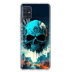 Samsung Galaxy A51 Blue Apocalypse Cyberpunk Skull Feather Double Layer Phone Case Cover