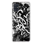 Samsung Galaxy A51 5G Black White Urban Graffiti Hybrid Protective Phone Case Cover