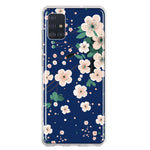 Samsung Galaxy A51 5G Kawaii Japanese Pink Cherry Blossom Navy Blue Hybrid Protective Phone Case Cover