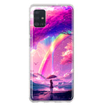 Samsung Galaxy A51 5G Kawaii Manga Pink Cherry Blossom Japanese Rainbow Girl Hybrid Protective Phone Case Cover