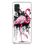 Samsung Galaxy A51 5G Pink Flamingo Painting Graffiti Hybrid Protective Phone Case Cover