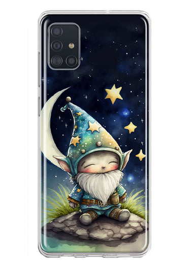 Samsung Galaxy A51 5G Stars Moon Starry Night Space Gnome Hybrid Protective Phone Case Cover