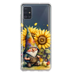 Samsung Galaxy A51 5G Cute Gnome Sunflowers Clear Hybrid Protective Phone Case Cover