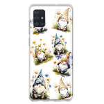 Samsung Galaxy A51 5G Cute White Blue Daisies Gnomes Hybrid Protective Phone Case Cover