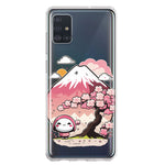 Samsung Galaxy A51 Kawaii Manga Pink Cherry Blossom Fuji Mountain Mochi Girl Hybrid Protective Phone Case Cover