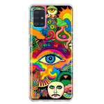 Samsung Galaxy A51 5G Neon Rainbow Psychedelic Trippy Hippie Multiple Eyes Hybrid Protective Phone Case Cover