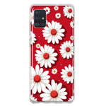 Samsung Galaxy A31 Cute White Red Daisies Polkadots Double Layer Phone Case Cover