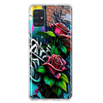 Samsung Galaxy A51 5G Red Roses Graffiti Painting Art Hybrid Protective Phone Case Cover