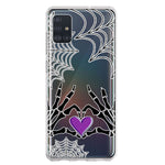 Samsung Galaxy A51 5G Halloween Skeleton Heart Hands Spooky Spider Web Hybrid Protective Phone Case Cover