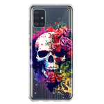 Samsung Galaxy A51 5G Fantasy Skull Red Purple Roses Hybrid Protective Phone Case Cover