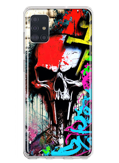 Samsung Galaxy A51 5G Skull Face Graffiti Painting Art Hybrid Protective Phone Case Cover