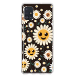 Samsung Galaxy A51 Cute Smiley Face White Daisies Double Layer Phone Case Cover