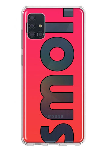 Samsung Galaxy A51 5G Red Pink Clear Funny Text Quote Smol Hybrid Protective Phone Case Cover