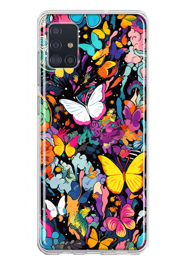 Samsung Galaxy A51 5G Psychedelic Trippy Butterflies Pop Art Hybrid Protective Phone Case Cover