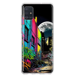 Samsung Galaxy A51 5G Urban City Full Moon Graffiti Painting Art Hybrid Protective Phone Case Cover