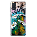 Samsung Galaxy A51 5G White Daisies Graffiti Wall Art Painting Hybrid Protective Phone Case Cover