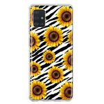 Samsung Galaxy A31 White Zebra Sunflowers Polkadots Double Layer Phone Case Cover